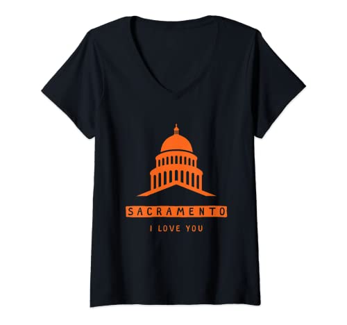 Womens Sacramento I Love You V-Neck T-Shirt