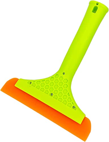 Super Flexible Silicone Squeegee, Auto Water Blade, Water Wiper, Shower Squeegee, 5.9'' Blade and 7.5'' Long Handle, for Car Windshield, Window, Mirror, Glass Door