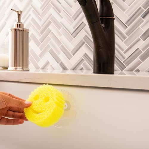 Scrub Daddy Sponge Holder - Daddy Caddy - Suction Sponge Holder for Smiley Face Sponge , Non-Slip Suction Cups, Sink Organizer for Kitchen and Bathroom, Self Draining, Dishwasher Safe - 1ct