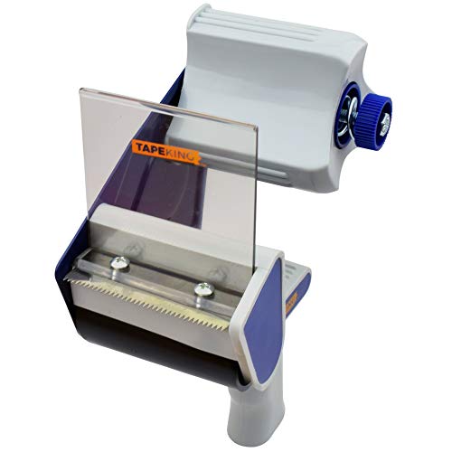 Tape King Packing Tape with Dispenser - 3-Inch-Wide Handheld Tape Gun w/ Extra Roll of Packaging Tape for Sealing, Storing and Shipping Boxes