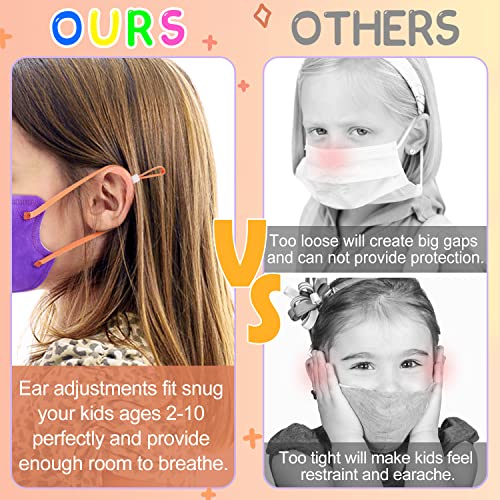 Kids KN95 Masks for Children, 50Pack 5-Layer Multicolored Disposable KN95 Face Masks with Adjustable Ear Loop for Boys Girls
