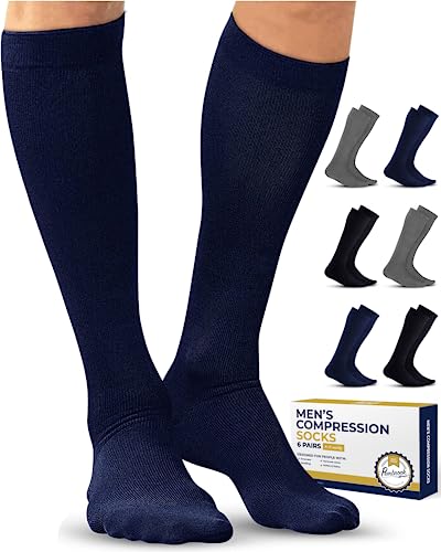 Pembrook Light Compression Socks for Men 8-15 mmHg | Graduated Compression Socks for Men Circulation | Athletic & Medical Compression Socks for men for Muscle Support