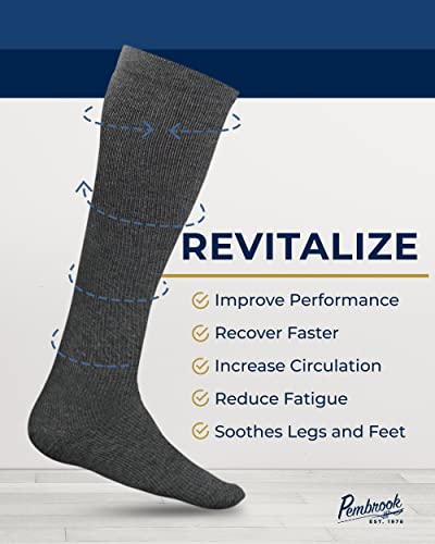 Pembrook Light Compression Socks for Men 8-15 mmHg | Graduated Compression Socks for Men Circulation | Athletic & Medical Compression Socks for men for Muscle Support