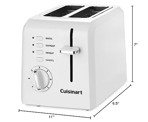 Cuisinart CPT-122 Compact Plastic 2-Slice Toaster, White