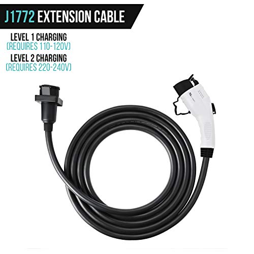 Lectron 40 ft / 12m J1772 Extension Cable Compatible with All J1772 EV Chargers - Flexible Charging for Your Electric Vehicle