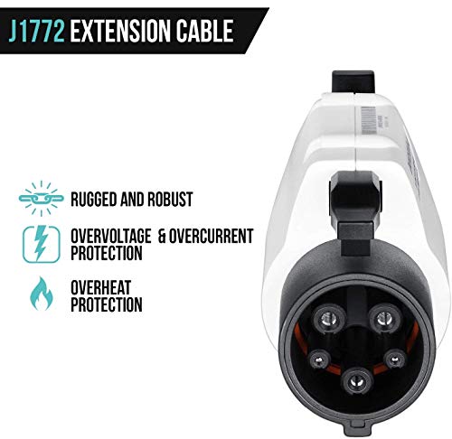 Lectron 40 ft / 12m J1772 Extension Cable Compatible with All J1772 EV Chargers - Flexible Charging for Your Electric Vehicle