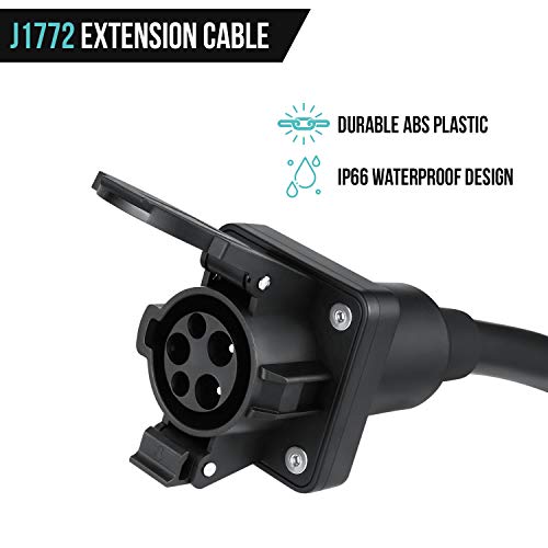 Lectron 40 ft / 12m J1772 Extension Cable Compatible with All J1772 EV Chargers - Flexible Charging for Your Electric Vehicle