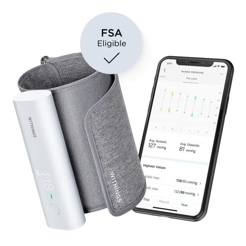 Withings BPM Connect, Digital Wi-Fi Smart Blood Pressure Monitor: Medically Accurate, FDA cleared, FSA/HSA Eligible, Connects Easily to app for iOS & Android, Grey