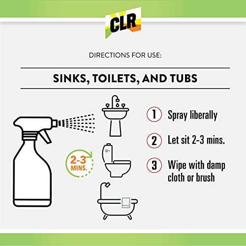 CLR Brilliant Bath Foaming Bathroom Cleaner Spray - For Use On Toilet, Bath, Shower, Sink, Glass, Stainless Steel - Fresh Scent, 26 Ounce Bottle (Pack Of 2)