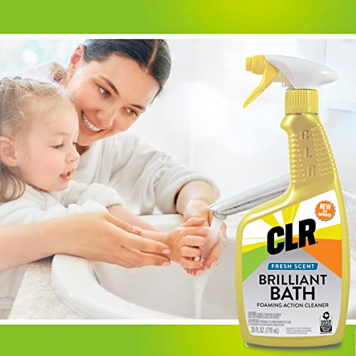 CLR Brilliant Bath Foaming Bathroom Cleaner Spray - For Use On Toilet, Bath, Shower, Sink, Glass, Stainless Steel - Fresh Scent, 26 Ounce Bottle (Pack Of 2)