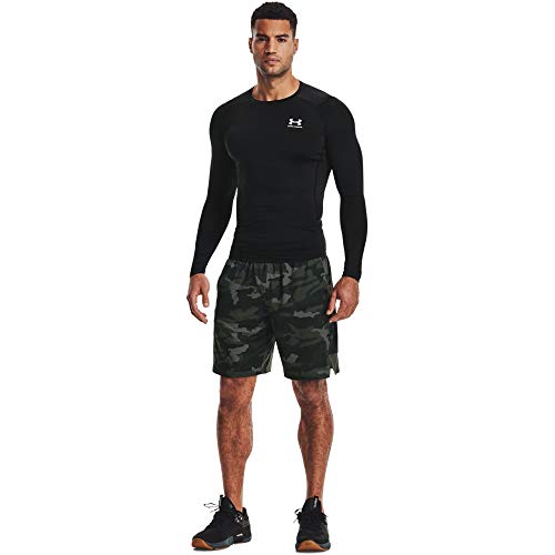 Under Armour Men's Armour HeatGear Compression Long-Sleeve T-Shirt , Black (001)/White, Large
