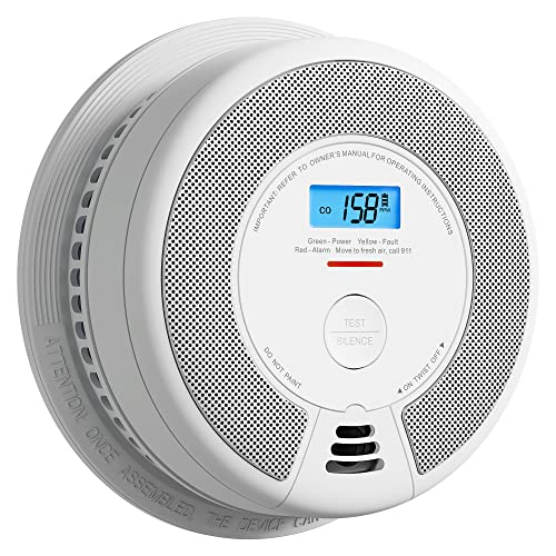 X-Sense 10-Year Battery Combination Smoke Carbon Monoxide Alarm Detector with Large LCD Display