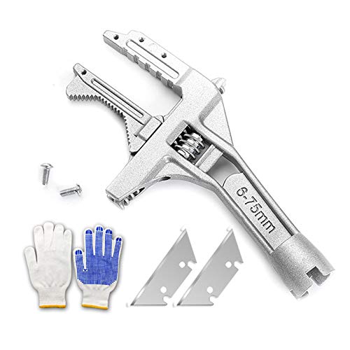 Plumbers Wrench 6-75mm Large Opening Sink Wrench, Plumbing Wrench for Tight Spaces Toilet Basin Sink Drain Faucet Nut Disassembly, Plumbing Tools for Professional Plumber