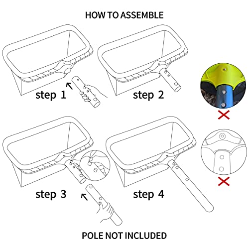 Sepetrel Swimming Pool Leaf Skimmer Net,Reinforced Frame Deep Rake Net