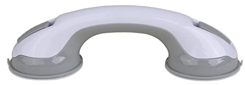 (2 Pack) Shower Handle 12 inch Grab Bars for Bathtubs and Showers Suction Grab Bar Bathroom Bathtub Bath Handles Handicap Elderly Seniors Safety Cup Grip Non Slip - ONLY for Tiles Glass & Hard Plastic