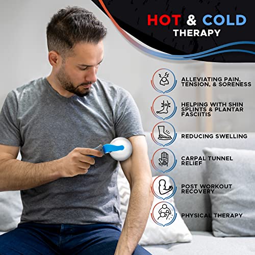 Cold Massage Roller Ball | Cold Therapy | Ice Roller Ball with Handle | cryo Stick | Relieve Muscle Pain | Blue