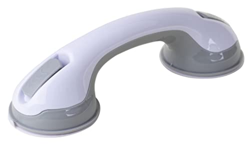 (2 Pack) Shower Handle 12 inch Grab Bars for Bathtubs and Showers Suction Grab Bar Bathroom Bathtub Bath Handles Handicap Elderly Seniors Safety Cup Grip Non Slip - ONLY for Tiles Glass & Hard Plastic