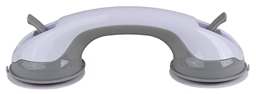 (2 Pack) Shower Handle 12 inch Grab Bars for Bathtubs and Showers Suction Grab Bar Bathroom Bathtub Bath Handles Handicap Elderly Seniors Safety Cup Grip Non Slip - ONLY for Tiles Glass & Hard Plastic