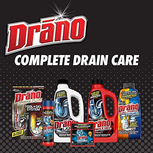 Drano Max Gel Drain Clog Remover and Cleaner for Shower or Sink Drains, Unclogs and Removes Hair, Soap Scum, Blockages, 80 oz