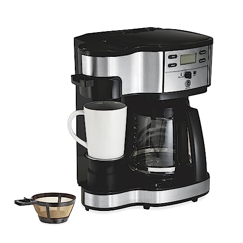 Hamilton Beach 2-Way Brewer Coffee Maker, Single-Serve and 12-Cup Pot, Black