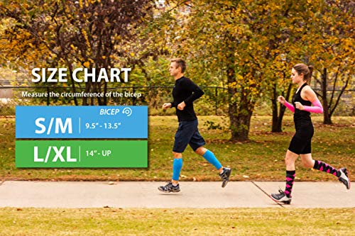 Zensah Compression Arm Sleeves,Neon Pink,Small/Medium