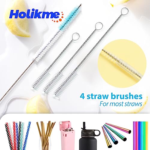 Holikme 8 Pack Bottle Brush Cleaning Setï¼Long Handle Bottle Cleaner for Washing Narrow Neck Beer Bottles, Wine Decanter, Narrow Cupï¼Pipes, Hydro Flask Tumbler, Sinks, Cup Coverï¼White
