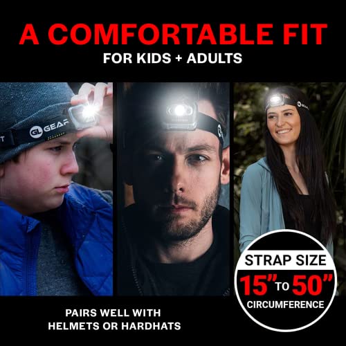 GearLight LED Head Lamp - Pack of 2 Outdoor Flashlight Headlamps w/ Adjustable Headband for Adults and Kids - Hiking & Camping Gear Essentials - S500ï»¿