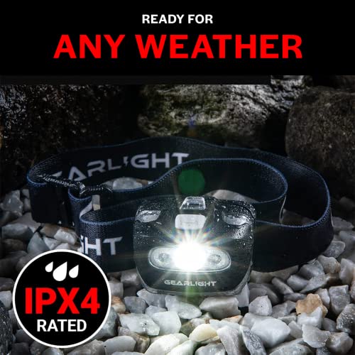 GearLight LED Head Lamp - Pack of 2 Outdoor Flashlight Headlamps w/ Adjustable Headband for Adults and Kids - Hiking & Camping Gear Essentials - S500ï»¿