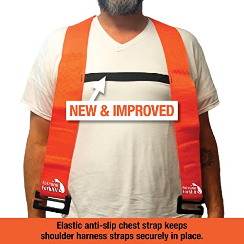 Forearm Forklift 2-Person Shoulder Harness and Moving Straps System, Lift Furniture, Appliances, or Item up to 800 lbs. Safe and Easy Like a Pro, 2 Harnesses and 2 Straps, Orange