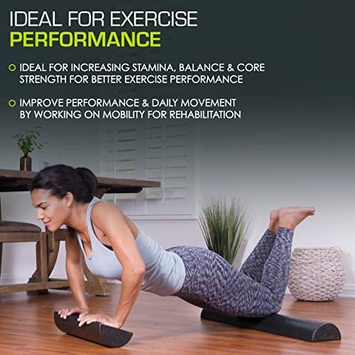 ProsourceFit High Density Half Round Foam Roller Parent 36x3, Black