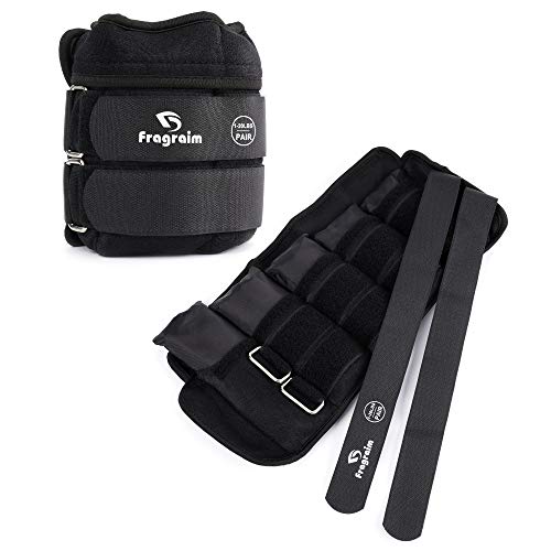 Fragraim Adjustable Ankle Weights 1-20 LBS Pair with Removable Weight for Jogging, Gymnastics, Aerobics, Physical Therapy, Resistance Training|Each 2-10 lbs, Total 20LBS, Black
