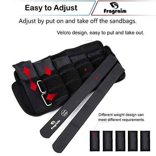 Fragraim Adjustable Ankle Weights 1-20 LBS Pair with Removable Weight for Jogging, Gymnastics, Aerobics, Physical Therapy, Resistance Training|Each 2-10 lbs, Total 20LBS, Black