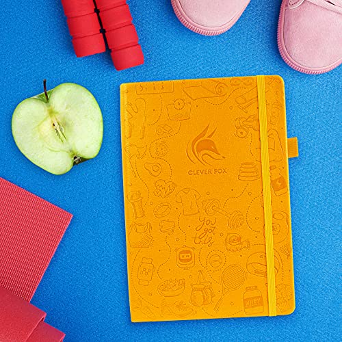 Clever Fox Fitness & Food Journal â Nutrition & Workout Planner for Women & Men â Diet & Gym Exercise Log Book with Calendars, Diet & Training Trackers - Undated, A5 Size, Hardcover (Amber Yellow)