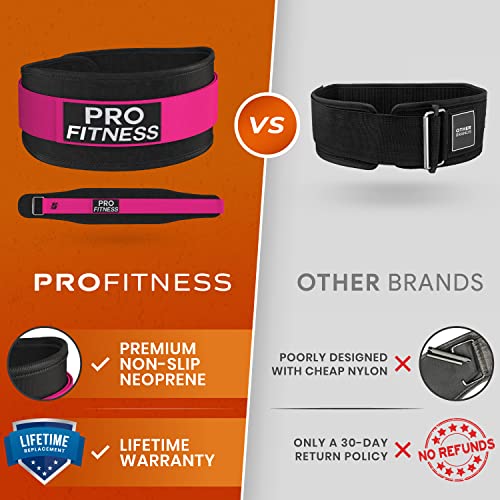 ProFitness Weight Lifting Belt 3 (Small, Black/Pink)