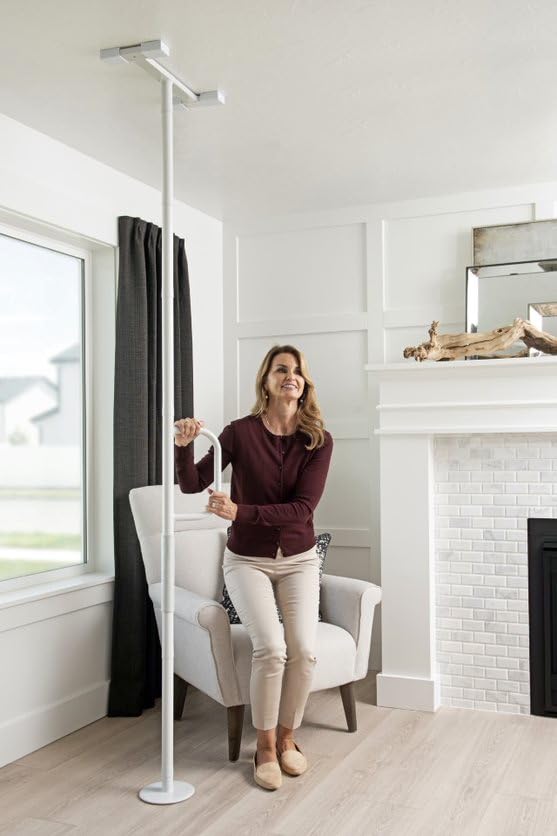 Able Life Universal Floor to Ceiling Grab Bar, Elderly Tension Mounted Floor to Ceiling Transfer Pole, Bathroom Safety Assist Grab Bar and Stability Rail with Support Handle