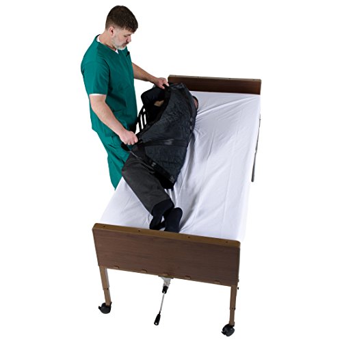Patient Aid Positioning Sheet with Handles (PA450) for Moving and Turning Patients in Bed, with 3-Layer Nylon Fabric for Comfort and Protection, 4 Ergonomic Straps for Fast and Safe Repositioning