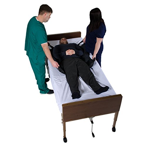 Patient Aid Positioning Sheet with Handles (PA450) for Moving and Turning Patients in Bed, with 3-Layer Nylon Fabric for Comfort and Protection, 4 Ergonomic Straps for Fast and Safe Repositioning