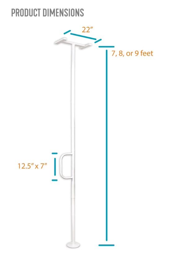 Able Life Universal Floor to Ceiling Grab Bar, Elderly Tension Mounted Floor to Ceiling Transfer Pole, Bathroom Safety Assist Grab Bar and Stability Rail with Support Handle