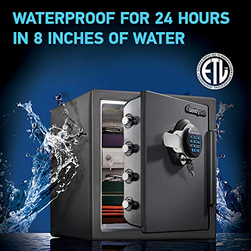 SentrySafe SFW123GDC Fireproof Waterproof Safe with Digital Keypad, 1.23 Cubic Feet, Gun Metal Gray