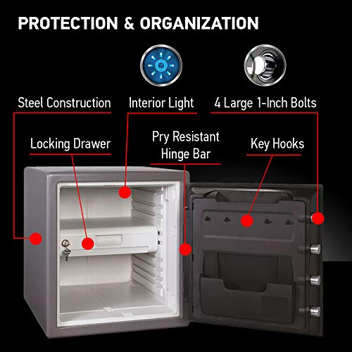 SentrySafe SFW123GDC Fireproof Waterproof Safe with Digital Keypad, 1.23 Cubic Feet, Gun Metal Gray