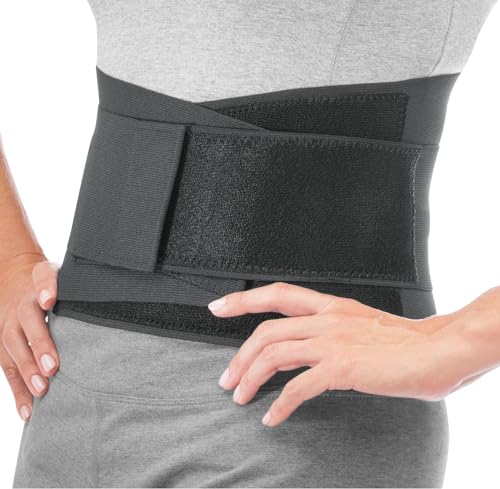 Mueller Sports Medicine Adjustable Back Brace, Back Support, for Men and Women, Black, One Size