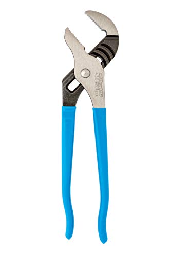 Channellock 430 Tongue & Groove Pliers | 10" Straight Jaw Groove Joint Plier with Comfort Grips | 2" Jaw Capacity | Laser Heat-Treated 90Â° Teeth| Forged From High Carbon Steel | Made In USA,Black, Blue, Silver,10-Inch