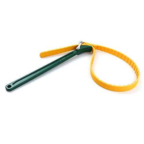 QWORK 15" Belt Strap Wrench, Multi-Purpose Adjustable Strap Oil Filter Strap Opener Wrench