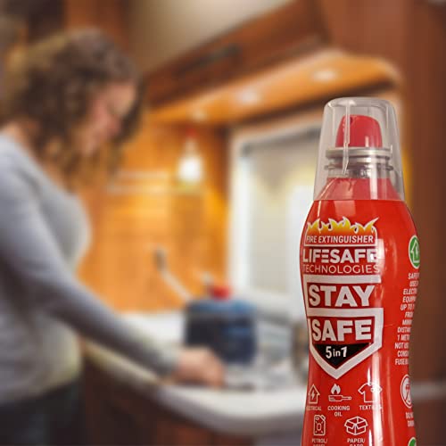 StaySafe 5-in-1 Fire Extinguisher | For Home, Kitchen, Car, Garage, Boat | The best small extinguisher that tackles 5 types of fire in seconds