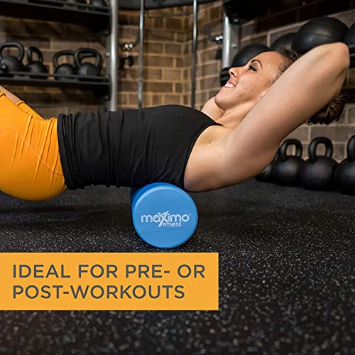 Maximo Fitness Foam Roller - 18" x 6" High Density Exercise Roller for Trigger Point Self Massage, Muscle and Back Roller for Fitness, Physical Therapy, Yoga and Pilates, Gym Equipment, Blue