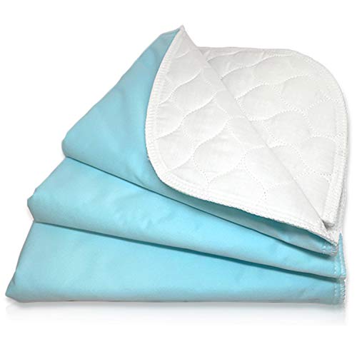 RMS Ultra Soft 4-Layer Washable and Reusable Incontinence Bed Pad - Waterproof Bed Pads, 18"X24" (3 Pack)