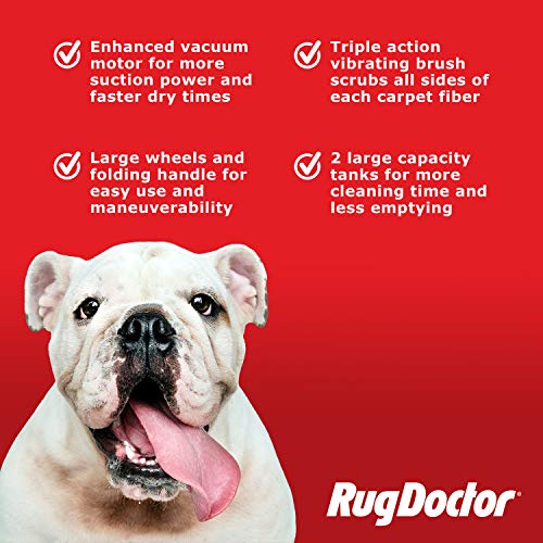 Rug Doctor Mighty Pro X3 Commercial Carpet Cleaner â Large Red Pet Pack, Includes 48 oz. Pet Carpet Cleaner Solution, Commercial Carpet Cleaning Machine, Powerful One Pass Cleaning System