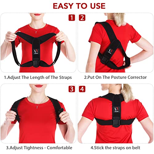 Schiara Posture Corrector for Men and Women, Comfortable Upper and Back Brace, Adjustable Back Straightener Support for Back, Shoulder & Neck