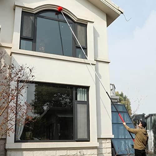 20 Foot High Reach Dusting Kit with 5-12 Foot Extension Pole // High Ceiling Duster with Telescopic Pole // Cobweb Duster // Microfiber Duster // Outdoor & Indoor Extendable Duster Cleaning Kit