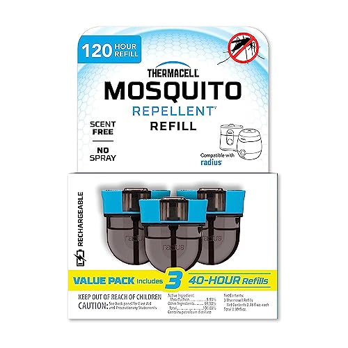 Thermacell Rechargeable Mosquito Repeller Refills; Advanced Repellent Formula Provides 20â Protection Zone; Compatible with Thermacell E-Series & Radius Only; No DEET, Spray or Flame